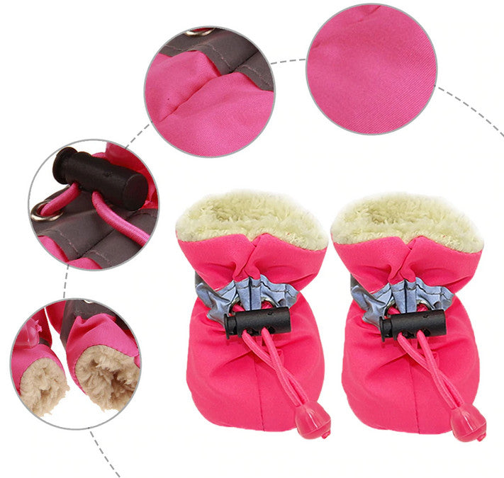 Quality Pet Dog Boots Waterproof Cotton Anti-slip Reflective Puppy Snow Shoes