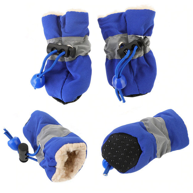 Quality Pet Dog Boots Waterproof Cotton Anti-slip Reflective Puppy Snow Shoes