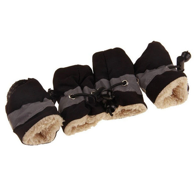 Quality Pet Dog Boots Waterproof Cotton Anti-slip Reflective Puppy Snow Shoes