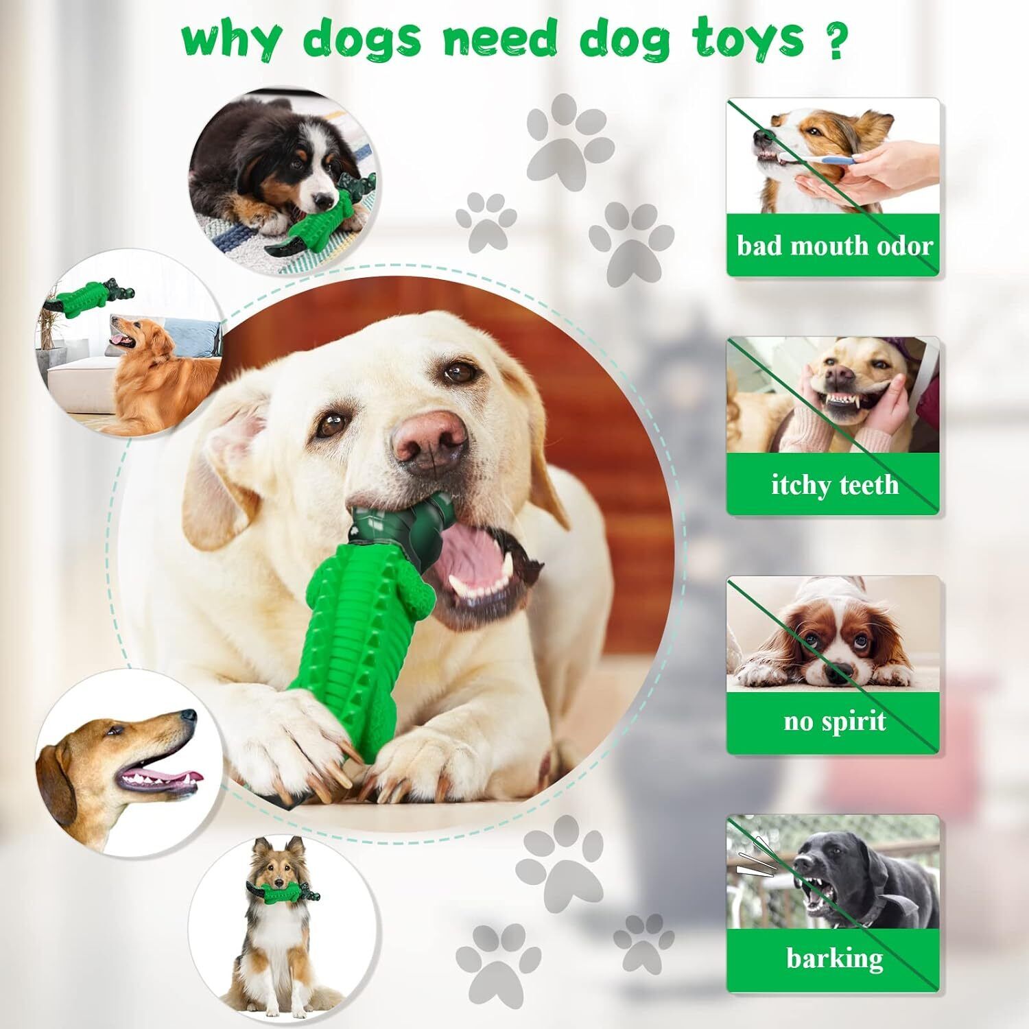 Fuufome Dog Chew Toy for Aggressive Chewers - Indestructible Toy for Pet Anxiety