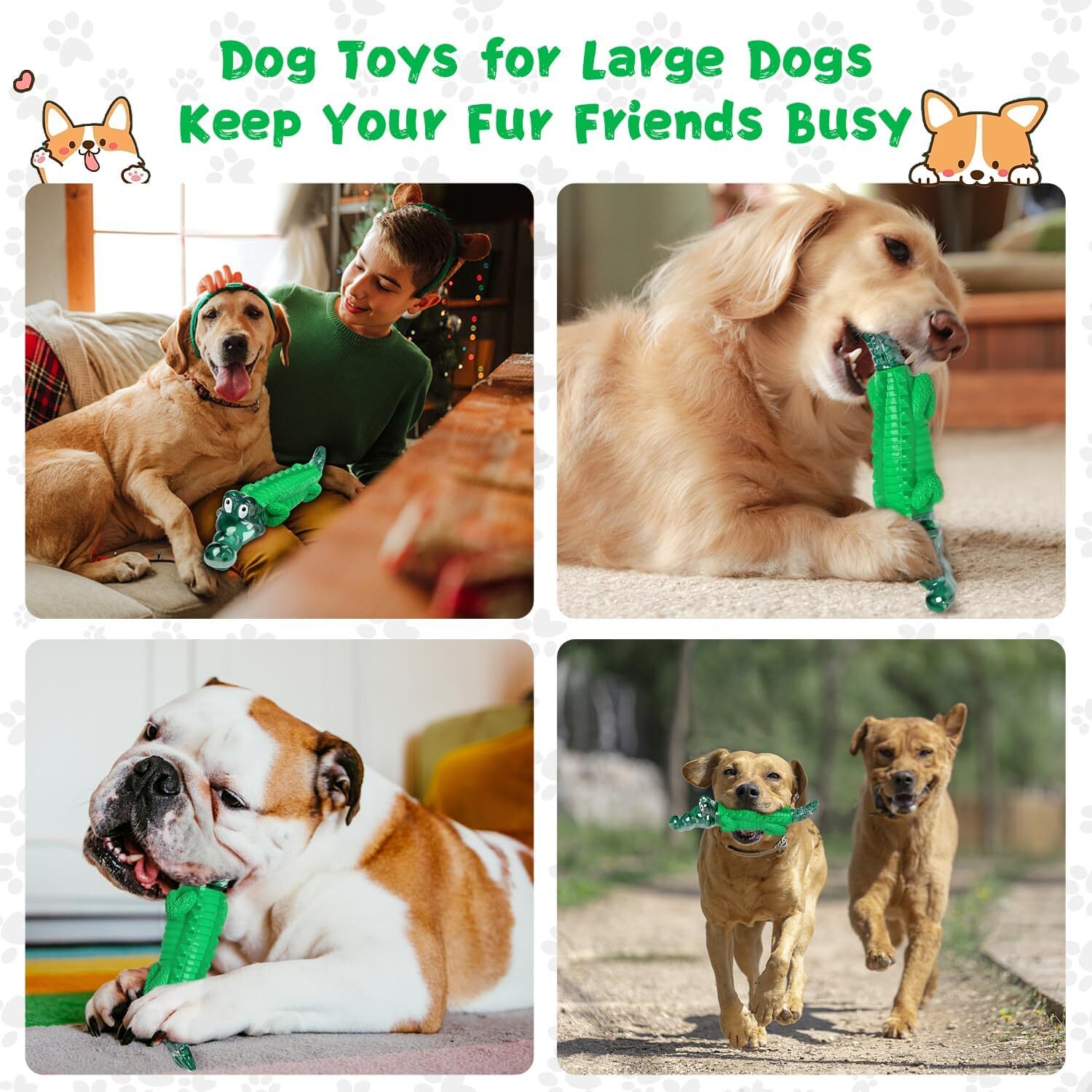 Fuufome Dog Chew Toy for Aggressive Chewers - Indestructible Toy for Pet Anxiety